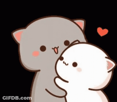 Cartoon Cat Holding Smaller Cat GIF