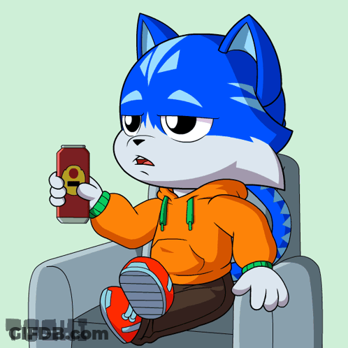 Cartoon Cat Holding Soda GIF