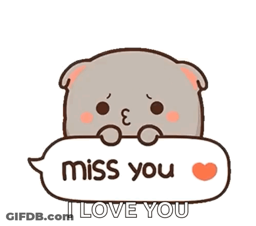 Cartoon Cat Holding Speech Bubble Saying Miss You I Love You GIF