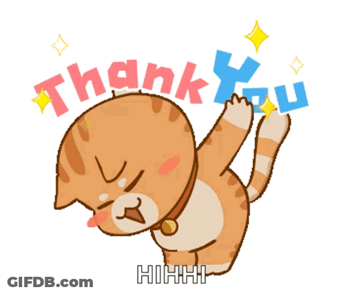 Cartoon Cat Holding Thank You Sign GIF