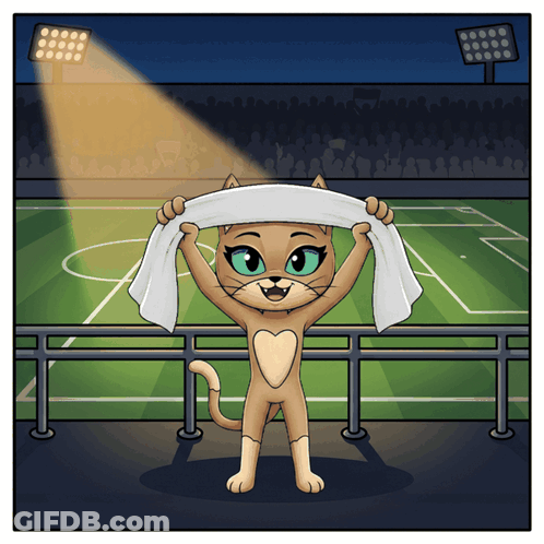 Cartoon Cat Holding Towel Over Head GIF