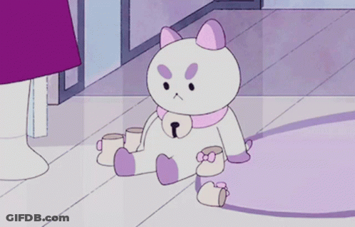 Cartoon Cat Holding Two Cups GIF