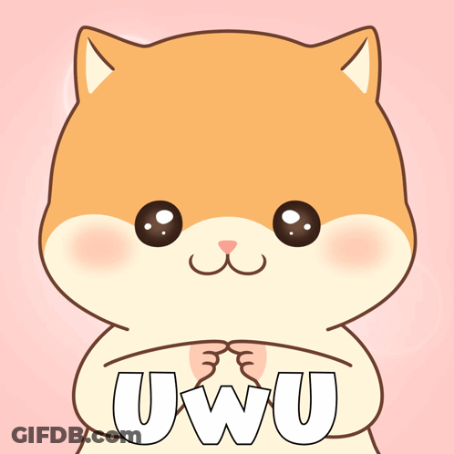 Cartoon Cat Holding Word Uwu GIF