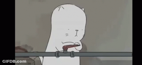 Cartoon Cat Holding Wrench In Mouth GIF