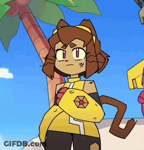 Cartoon Cat Holding Yellow Bag With Diamond GIF