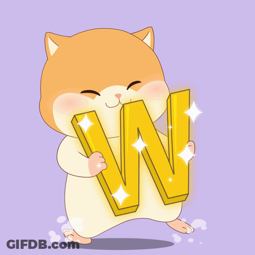 Cartoon Cat Holding Yellow W GIF