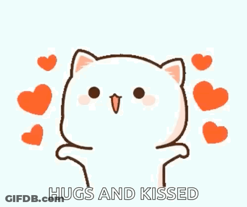 Cartoon Cat Hugging And Kissing GIF