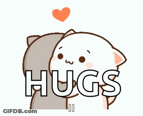 Cartoon Cat Hugging Another With Hugs GIF