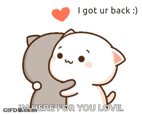 Cartoon Cat Hugging Cat I Got Ur Back GIF