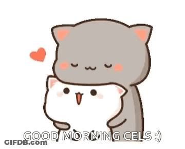 Cartoon Cat Hugging Cat With Heart In Mouth GIF