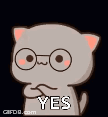 Cartoon Cat In Glasses Saying Yes Arms Crossed GIF