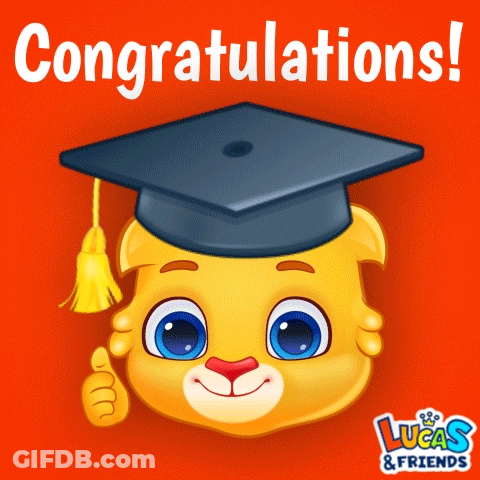 Cartoon Cat In Graduation Cap GIF