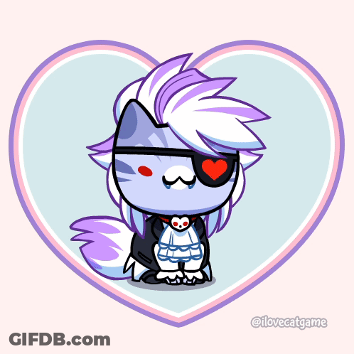 Cartoon Cat In Heart With Ilovecatgame GIF
