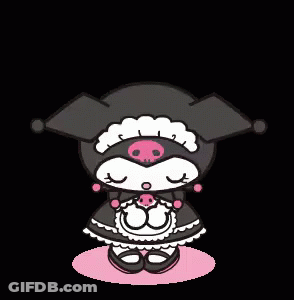 Cartoon Cat In Maid Outfit And Hat GIF