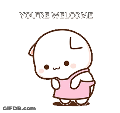 Cartoon Cat In Pink Dress Saying You're Welcome GIF
