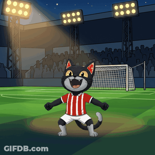 Cartoon Cat In Red And White Striped Shirt GIF