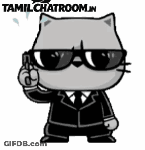 Cartoon Cat In Suit Talking On Phone GIF