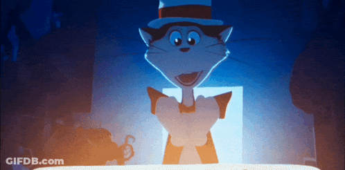 Cartoon Cat In Top Hat GIF