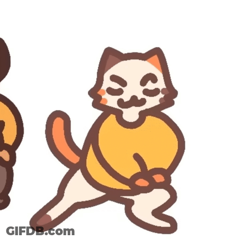 Cartoon Cat In Yellow Shirt GIF