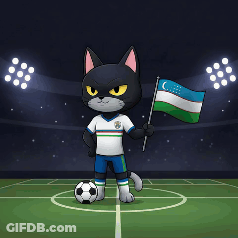 Cartoon Cat Kicking Soccer Ball At Goal GIF