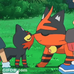 Cartoon Cat Kissing Another Cat On Nose GIF