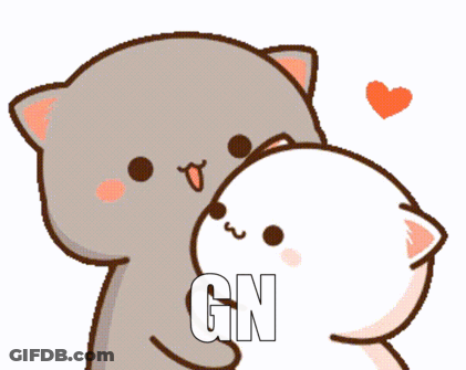 Cartoon Cat Kissing Another Cat With Gn At Bottom GIF