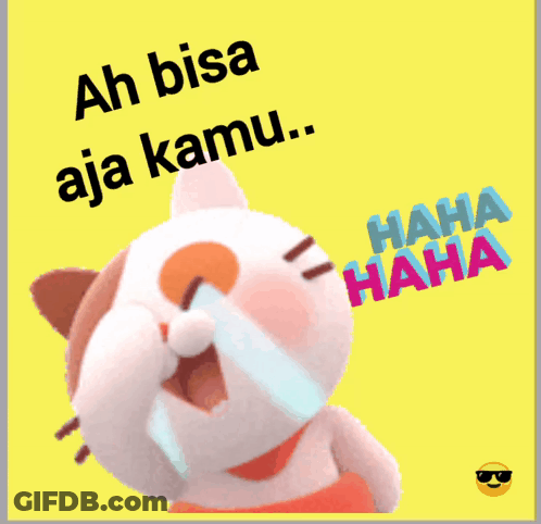 Cartoon Cat Laughing Ah Bisa Aja Kamu GIF