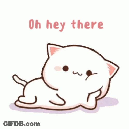 Cartoon Cat Laying Down Saying Oh Hey There GIF