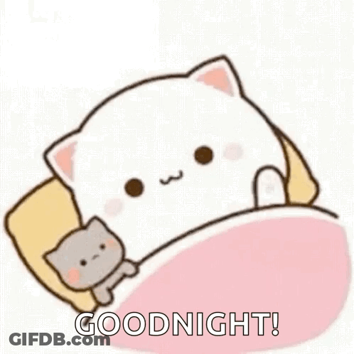Cartoon Cat Laying In Bed Next To Gray Cat GIF