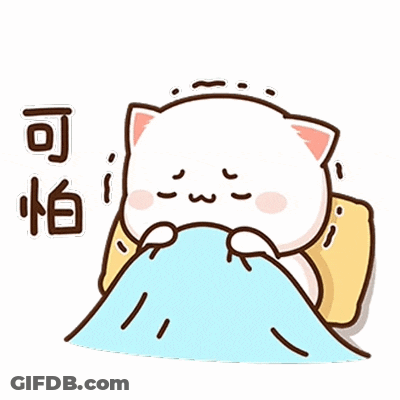 Cartoon Cat Laying In Bed Under Blanket With Pillow GIF