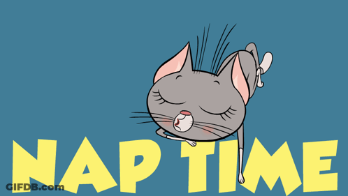 Cartoon Cat Laying On Back Nap Time GIF