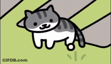 Cartoon Cat Laying On Ground Looking GIF
