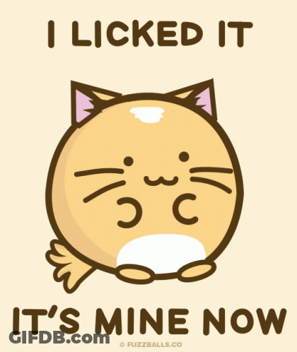 Cartoon Cat Licking And Claiming GIF