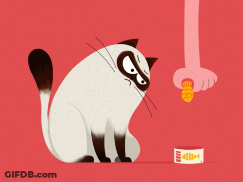 Cartoon Cat Looking At Can Of Fish GIF