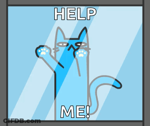 Cartoon Cat Looking Out Window Help Me GIF
