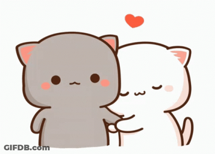 Cartoon Cat Love Bite GIF