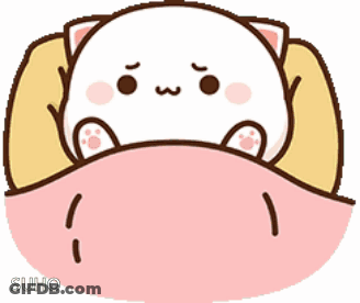 Cartoon Cat Lying In Bed With Pink Blanket GIF
