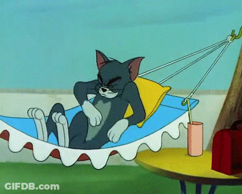 Cartoon Cat Lying In Hammock GIF