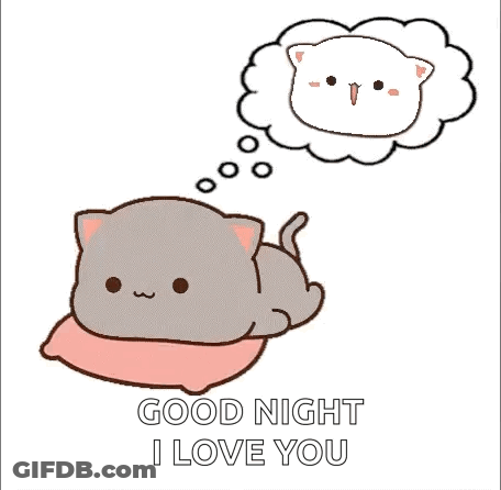 Cartoon Cat Lying On Pillow GIF