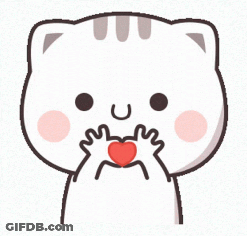 Cartoon Cat Making Heart With Hands GIF