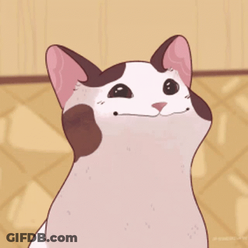 Cartoon Cat Mouth Wide Open Looking Up GIF