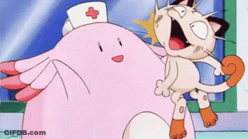 Cartoon Cat Next To Pink Nurse Cat GIF