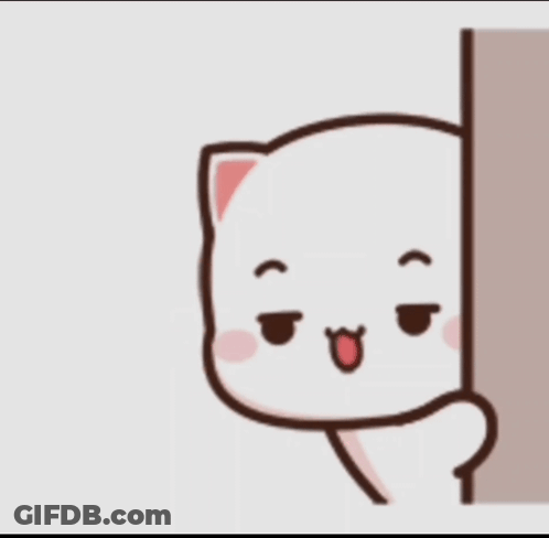 Cartoon Cat Peeking Out With Tongue GIF
