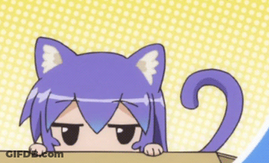 Cartoon Cat Peeking Over Box GIF