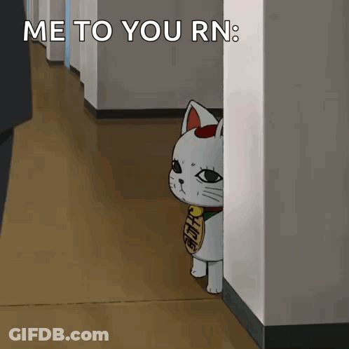 Cartoon Cat Peeking Saying Me To You GIF