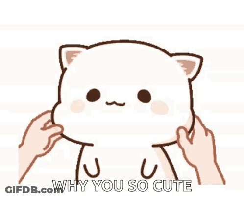 Cartoon Cat Petted Why You So Cute GIF