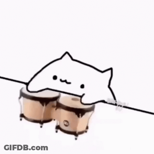 Cartoon Cat Playing Bongos GIF