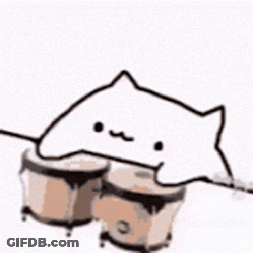 Cartoon Cat Playing Drums GIF