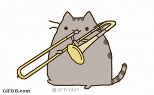 Cartoon Cat Playing Trombone Gifmania GIF
