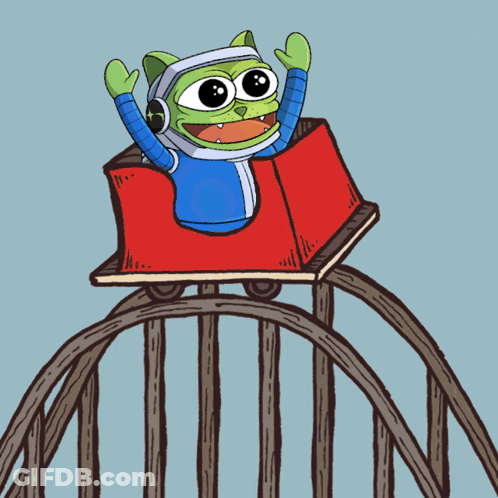 Cartoon Cat Riding Roller Coaster GIF